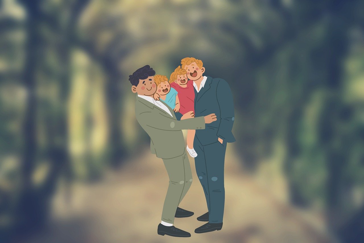 family, same-sex couples, children, gay couple, couple, parents, kids, together, homosexual, men, love, happy