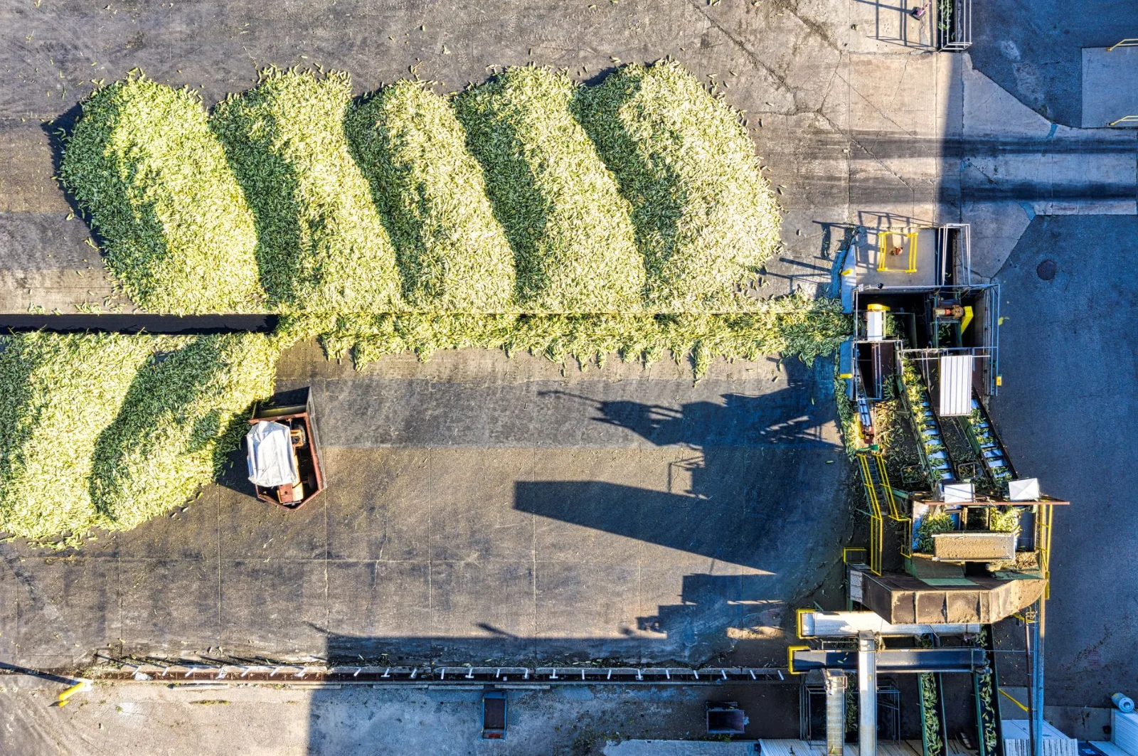 APEDA Adjudication of Penalties Rules 2026: - Aerial view of industrial corn processing with machinery in Plainview, Minnesot