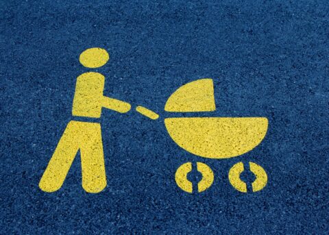 blue and yellow i heart you print textile - Maternity Benefits for Contract Employees